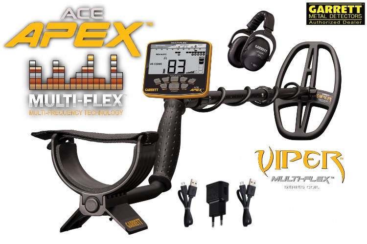 Garrett ACE APEX Metalldetektor mit Funkkopfh&ouml;rer